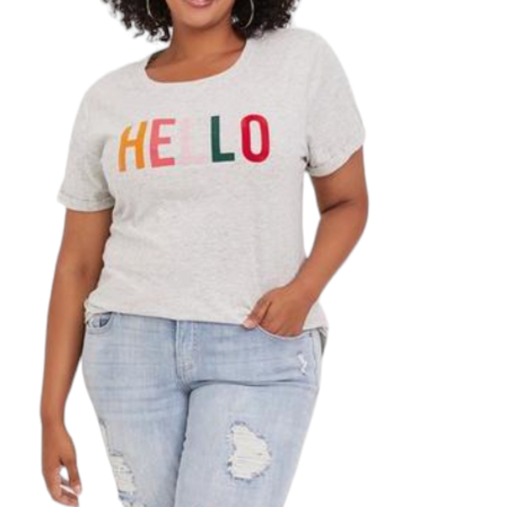 Torrid Top, Torrid Hello T-shirt, Torrid Size 3